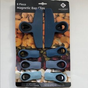Gourmet 8-Piece Blue Magnetic Bag Clips Set